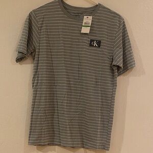 NWT Calvin Klein Kids Gray Striped Tee